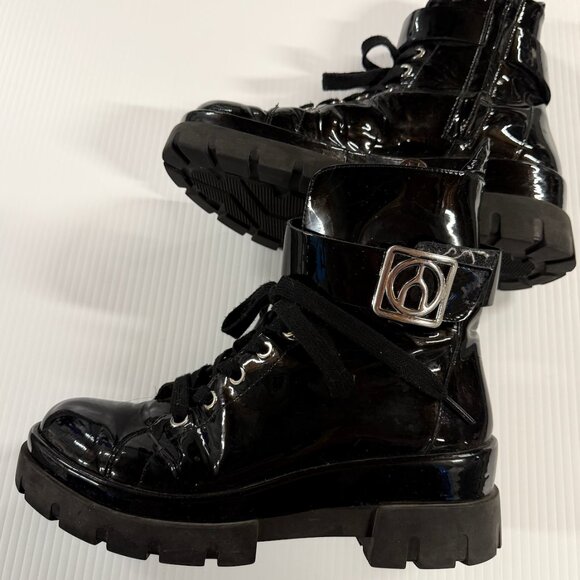 Wishbone Shoes - Black Wishbone Combat Boots